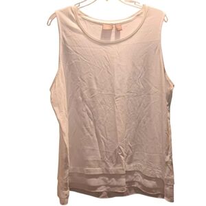 Chico's Sleeveless Tank Top With Sheer  On Bottom Hem NWOT